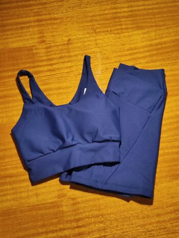 Imagem de Conjunto Short e Top com Bojo Azul Marinho Requinte BJFAM01 - Tamanho M